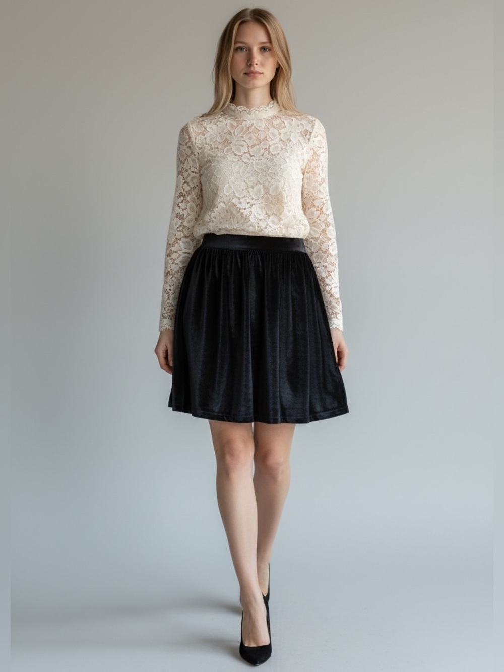 Spartina 449 Black Velvet A-Line Skirt